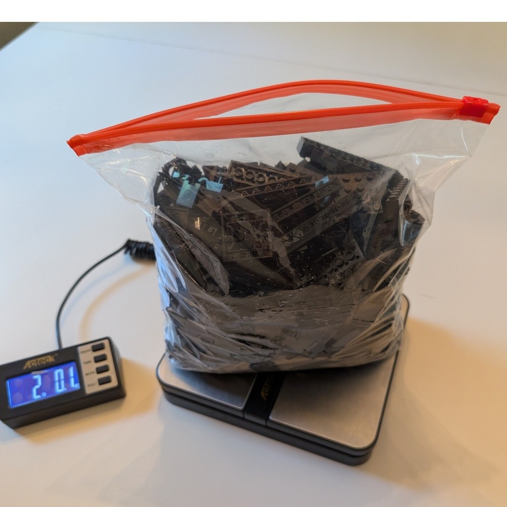 LEGO Bulk Bricks Pieces Unisex 2lbs Black Mixed Lot Creative Building Parts